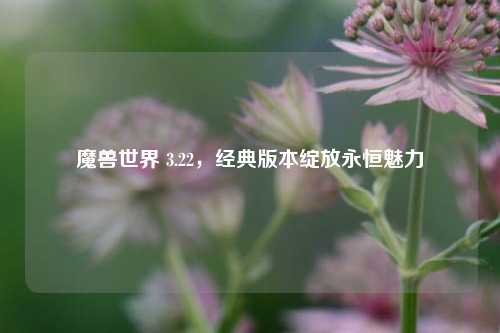 魔兽世界 3.22，经典版本绽放永恒魅力