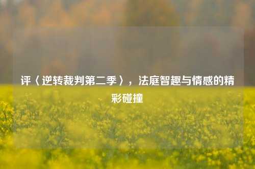评〈逆转裁判第二季〉,法庭智趣与情感的精彩碰撞