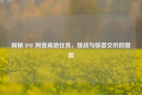 探秘 DNF 阿登高地任务,挑战与惊喜交织的冒险