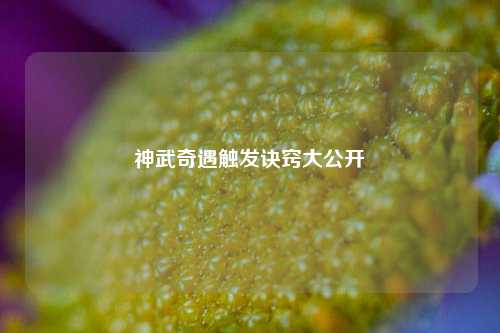 神武奇遇触发诀窍大公开