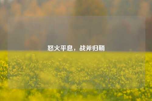 怒火平息，战斧归鞘