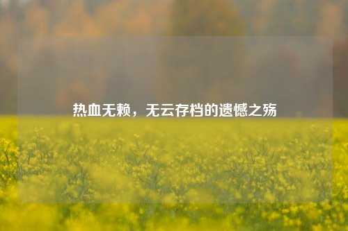 热血无赖，无云存档的遗憾之殇