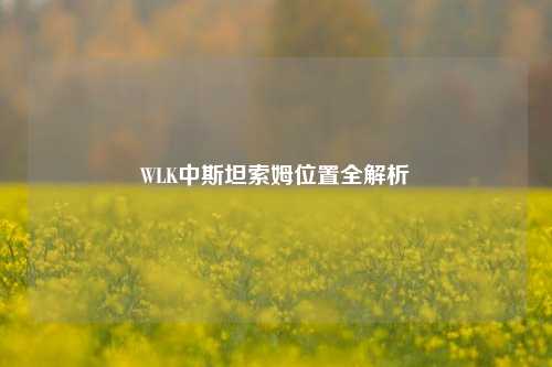 WLK中斯坦索姆位置全解析