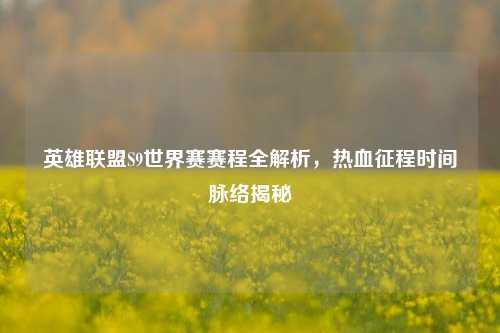 英雄联盟S9世界赛赛程全解析，热血征程时间脉络揭秘