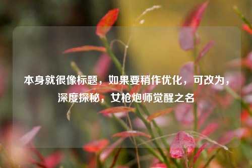 本身就很像标题,如果要稍作优化,可改为,深度探秘,女枪炮师觉醒之名