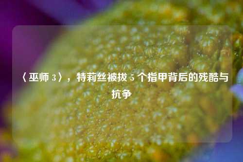 〈巫师 3〉,特莉丝被拔 5 个指甲背后的残酷与抗争