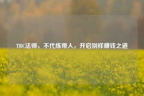TBC法师,不代练带人,开启别样赚钱之道