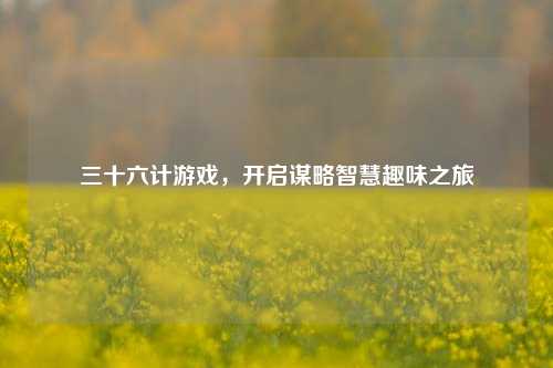 三十六计游戏,开启谋略智慧趣味之旅