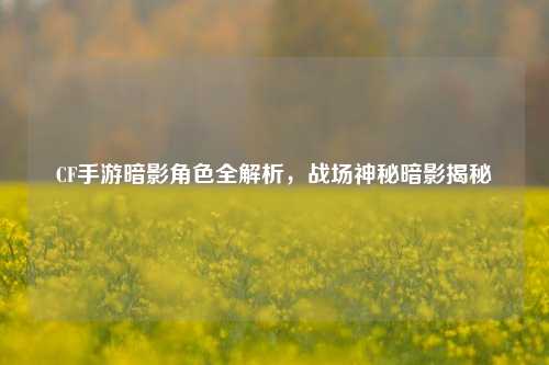 CF手游暗影角色全解析，战场神秘暗影揭秘
