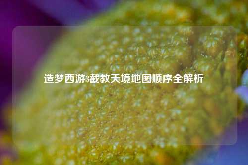 造梦西游3截教天境地图顺序全解析
