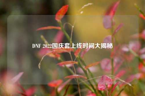 DNF 2022国庆套上线时间大揭秘