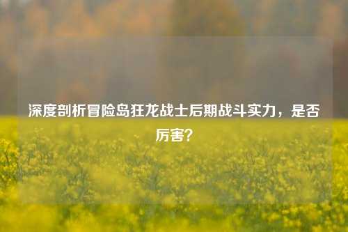 深度剖析冒险岛狂龙战士后期战斗实力，是否厉害？