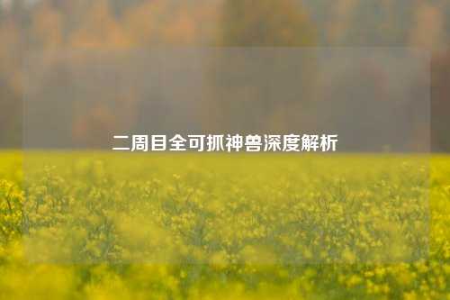 二周目全可抓神兽深度解析