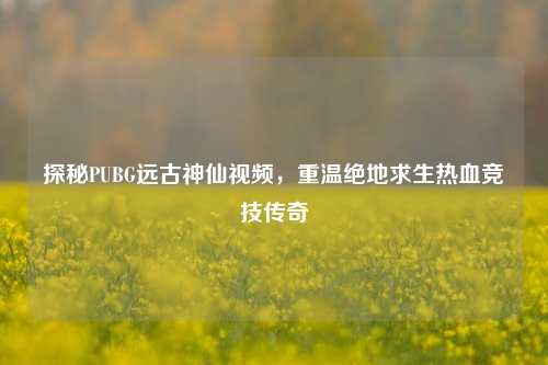 探秘PUBG远古神仙视频,重温绝地求生热血竞技传奇