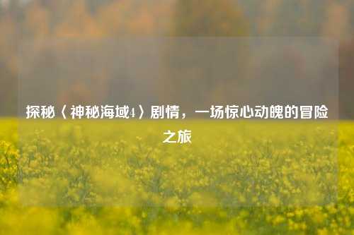 探秘〈神秘海域4〉剧情,一场惊心动魄的冒险之旅