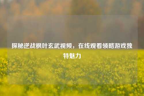 探秘逆战枫叶玄武视频，在线观看领略游戏独特魅力