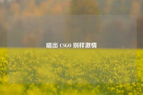 唱出 CSGO 别样激情
