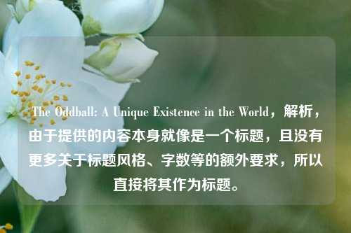 The Oddball: A Unique Existence in the World,解析,由于提供的内容本身就像是一个标题,且没有更多关于标题风格、字数等的额外要求,所以直接将其作为标题。
