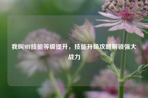 我叫MT技能等级提升,技能升级攻略解锁强大战力