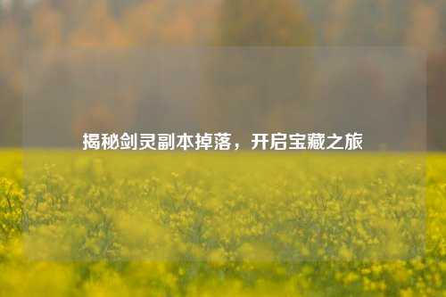 揭秘剑灵副本掉落，开启宝藏之旅