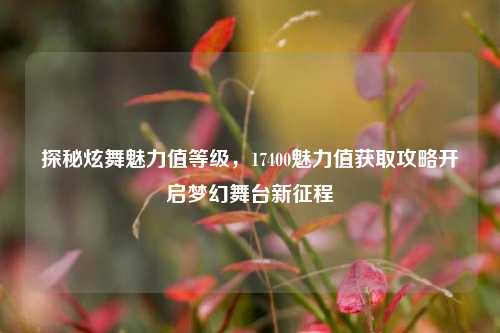 探秘炫舞魅力值等级,17400魅力值获取攻略开启梦幻舞台新征程