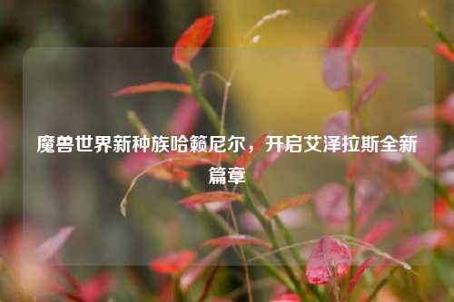 魔兽世界新种族哈籁尼尔，开启艾泽拉斯全新篇章
