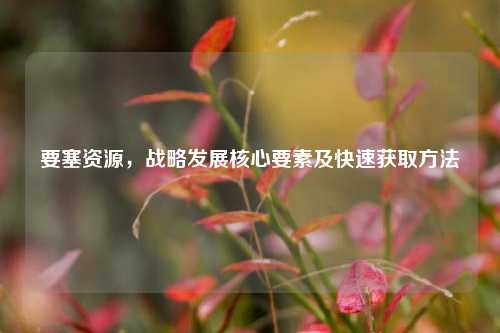 要塞资源,战略发展核心要素及快速获取方法