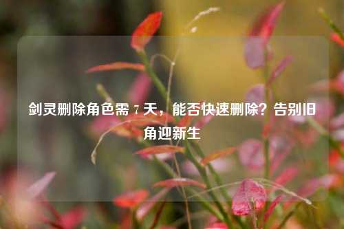 剑灵删除角色需 7 天,能否快速删除?告别旧角迎新生