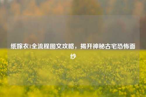 纸嫁衣1全流程图文攻略,揭开神秘古宅恐怖面纱