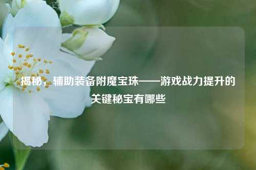 揭秘,辅助装备附魔宝珠——游戏战力提升的关键秘宝有哪些