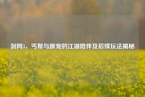 剑网3，丐帮与跟宠的江湖陪伴及后续玩法揭秘