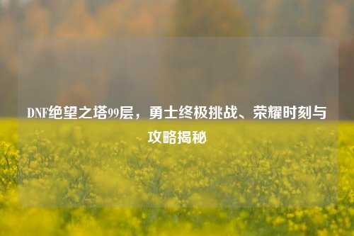 DNF绝望之塔99层,勇士终极挑战、荣耀时刻与攻略揭秘