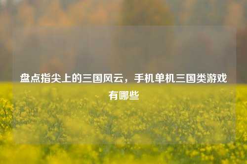 盘点指尖上的三国风云,手机单机三国类游戏有哪些